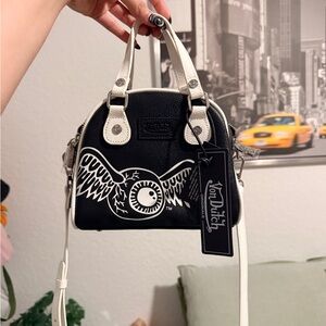 Von Dutch Black and White bowler bag